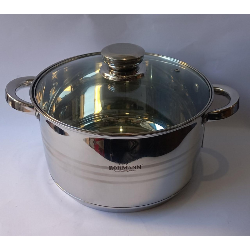 Кухонний набір посуду з 12 предметів з нержавіючої сталі для всіх видів плит Bohmann BH 1241-12 Silver