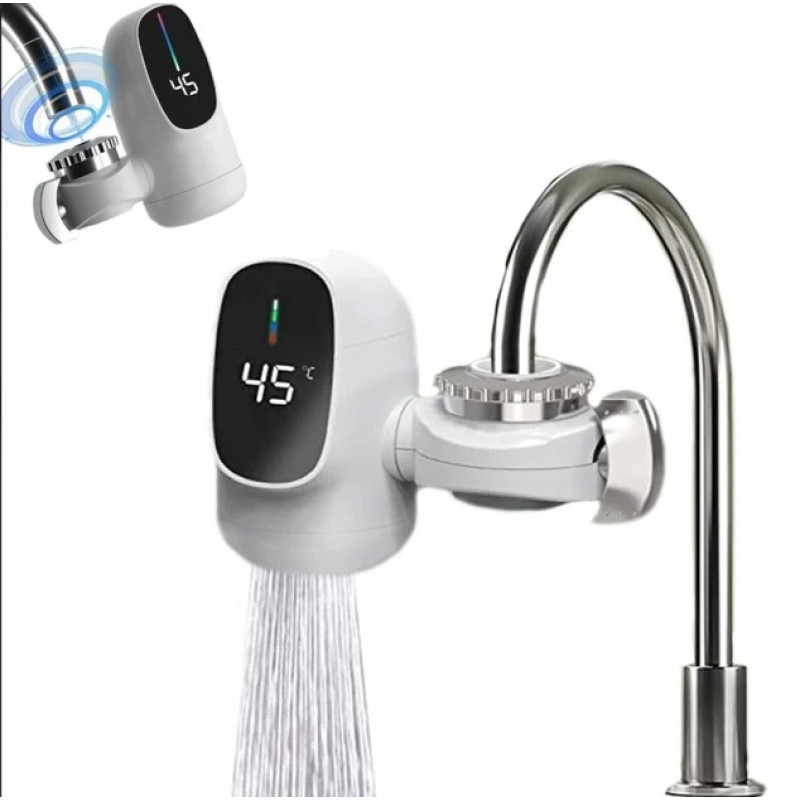 Водонагрівач проточний вертикальний з LCD дисплеєм із кріпленням на кран 3000 Вт Water Heater White