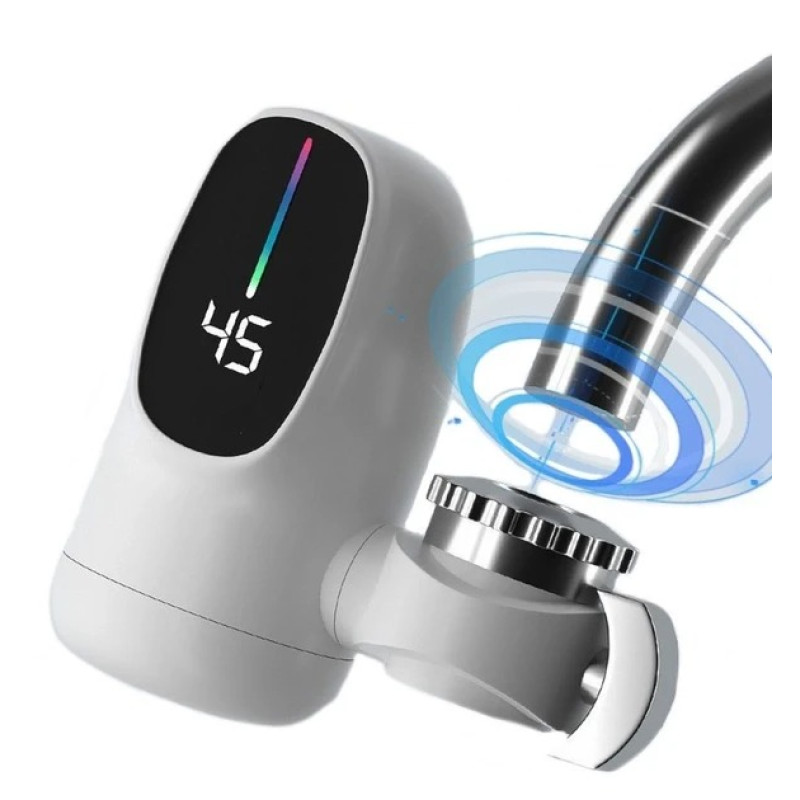 Водонагрівач проточний вертикальний з LCD дисплеєм із кріпленням на кран 3000 Вт Water Heater White