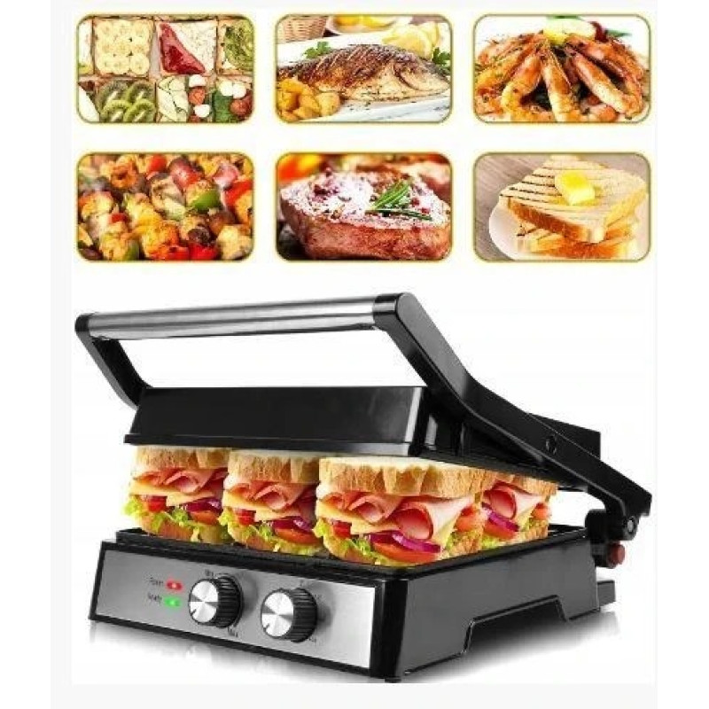 Електрогриль контактний складаний притискний 3500Вт з таймером та знімним піддоном Zepline ZP-086 (Black) Електрогриль контактний складаний притискний 3500Вт з таймером та знімним піддоном Zepline ZP-086 (Black)