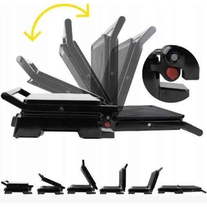 Електрогриль контактний складаний притискний 3500Вт з таймером та знімним піддоном Zepline ZP-086 (Black) Електрогриль контактний складаний притискний 3500Вт з таймером та знімним піддоном Zepline ZP-086 (Black)