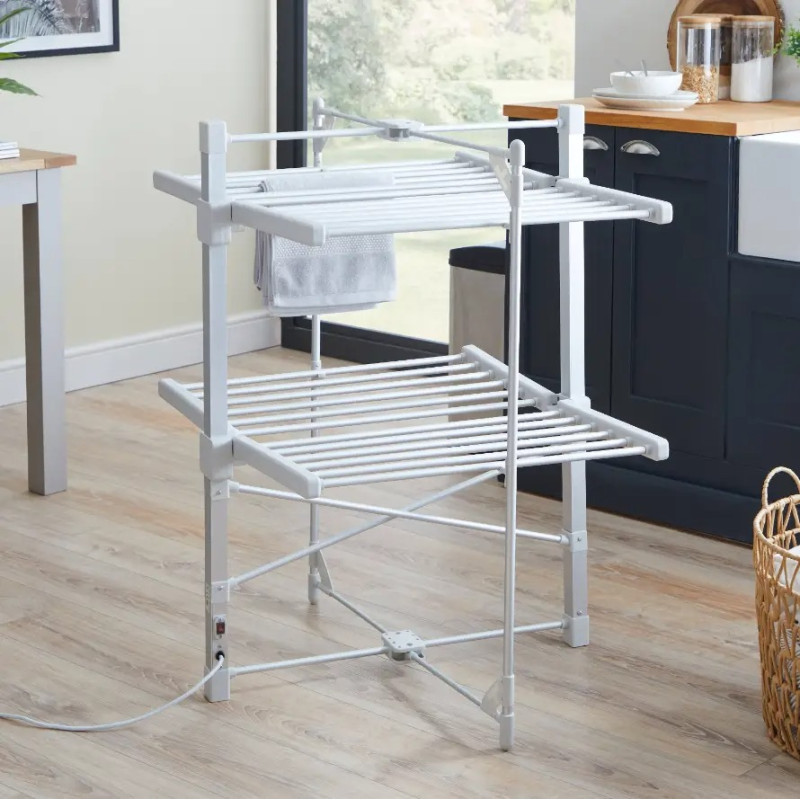 Електрична сушарка для білизни 2-ярусна підлогова 220 Вт розкладна 1 режим Besser Gray