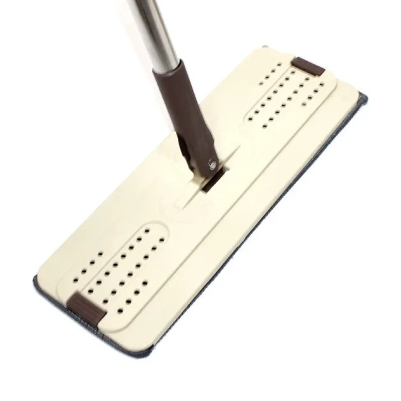 Швабра з великим відром з віджимом 10л і запасною насадкою з мікрофібри 32,5х12,5см Scratch Cleaning Mop Beige