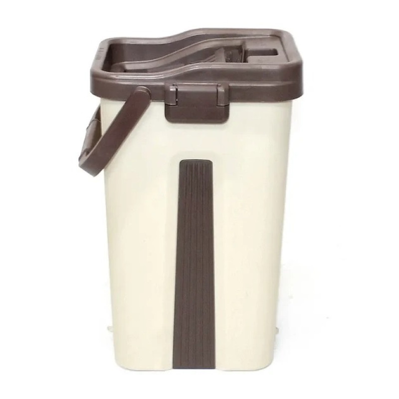 Швабра з великим відром з віджимом 10л і запасною насадкою з мікрофібри 32,5х12,5см Scratch Cleaning Mop Beige