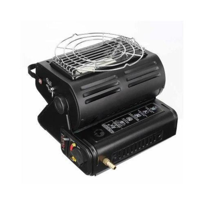 Обігрівач-плита газова з підпалювачем та редуктором 2in1 heater з керамічним нагрівачем 1500 Вт Gas stove Black