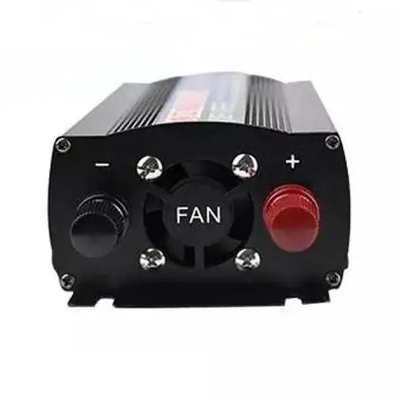Перетворювач напруги 1600W з 12V в 220V чистий синус інвертор із захистом від замикання звуковий сигнал LCD Black (EU-12421)