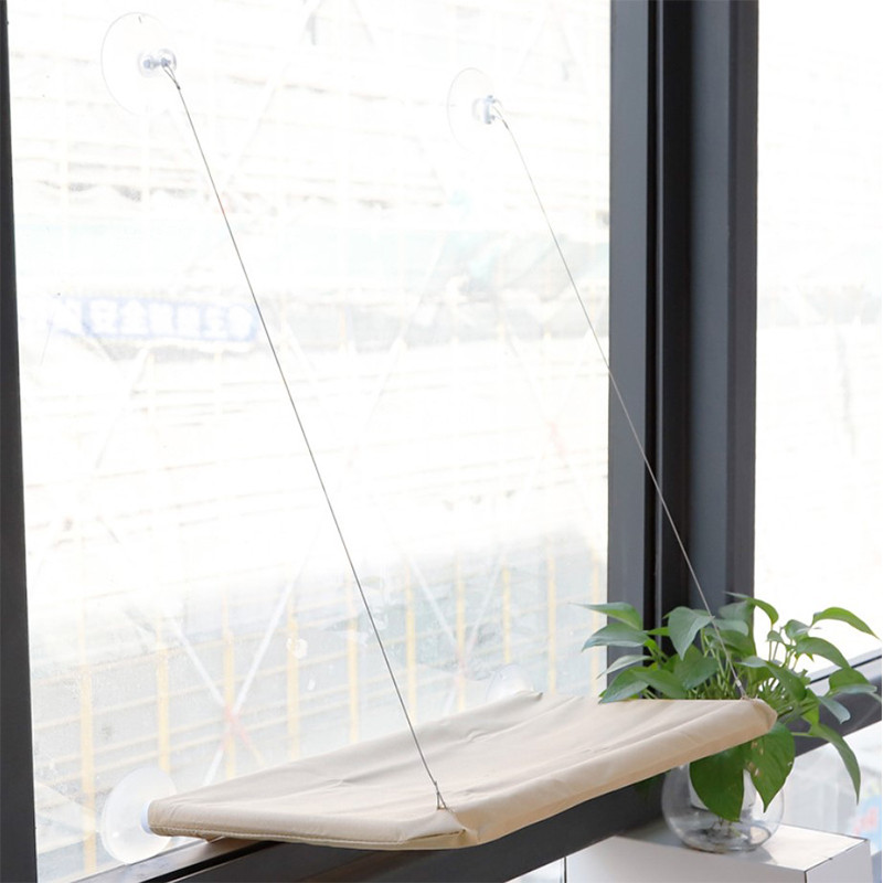 Віконна підвісна лежанка для котів на присосках 55*35см Taotaopets 072202 White