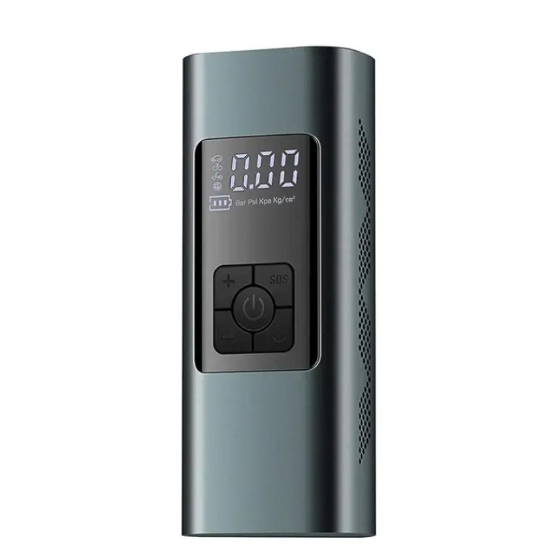 Портативний автомобільний компресор акумуляторний Compact Pump CP-19008 12 В з екраном 3 види насадок 101 Black Портативний автомобільний компресор акумуляторний Compact Pump CP-19008 12 В з екраном 3 види насадок 101 Black