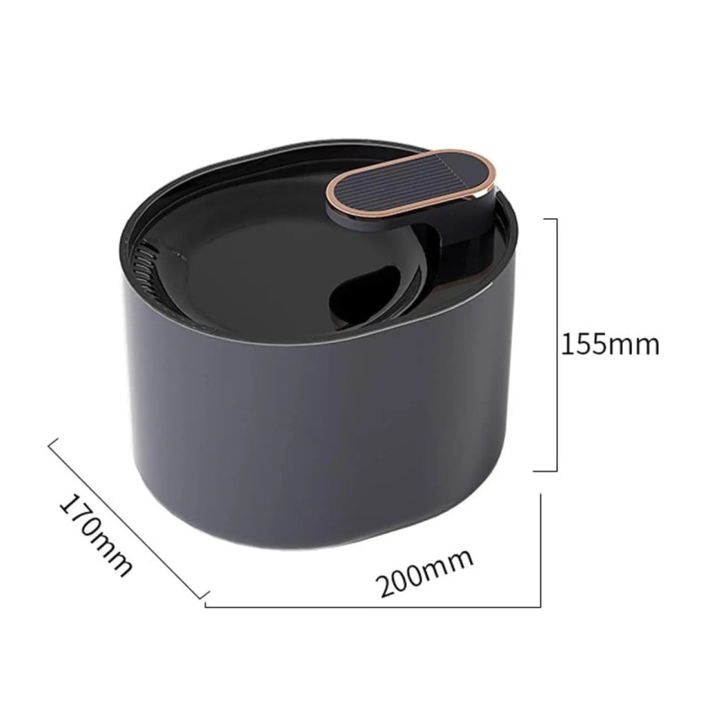 Дозатор води для домашніх тварин із пластика 3 л. 170x200x155 мм W32 Black