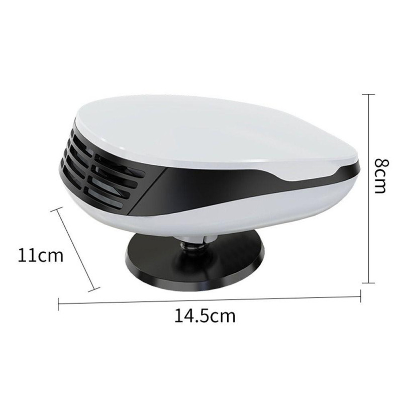 Електричний автомобільний обігрівач лобового скла 2в1 вентилятор 120w 12В White