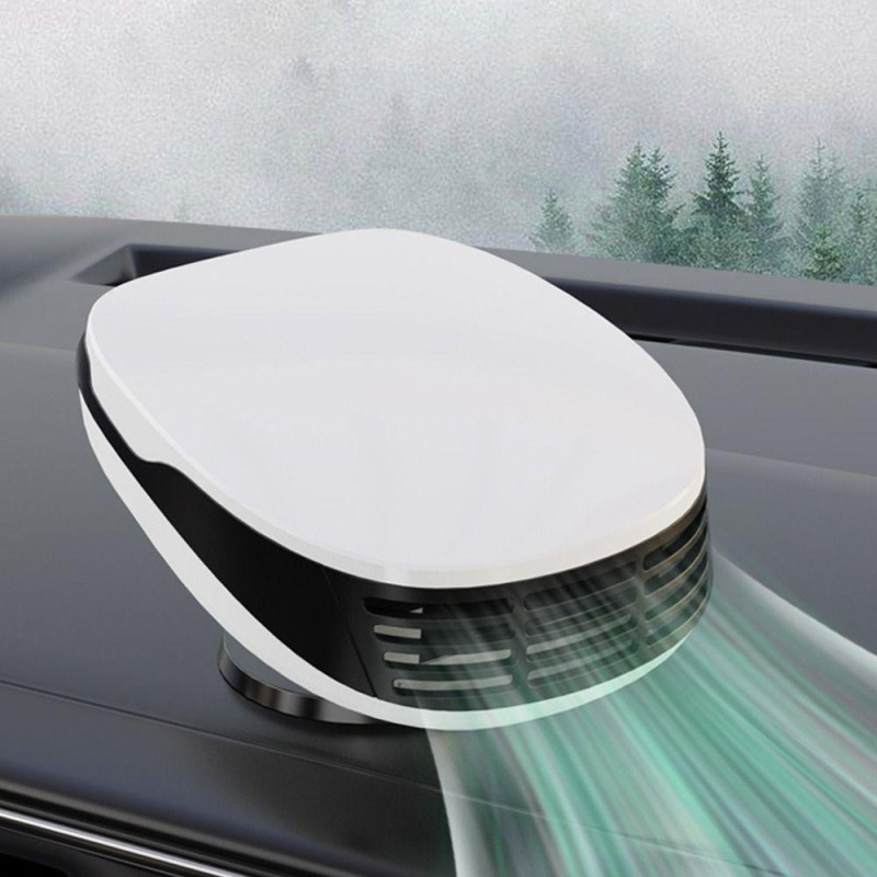 Електричний автомобільний обігрівач лобового скла 2в1 вентилятор 120w 12В White