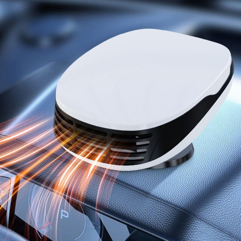 Електричний автомобільний обігрівач лобового скла 2в1 вентилятор 120w 12В White