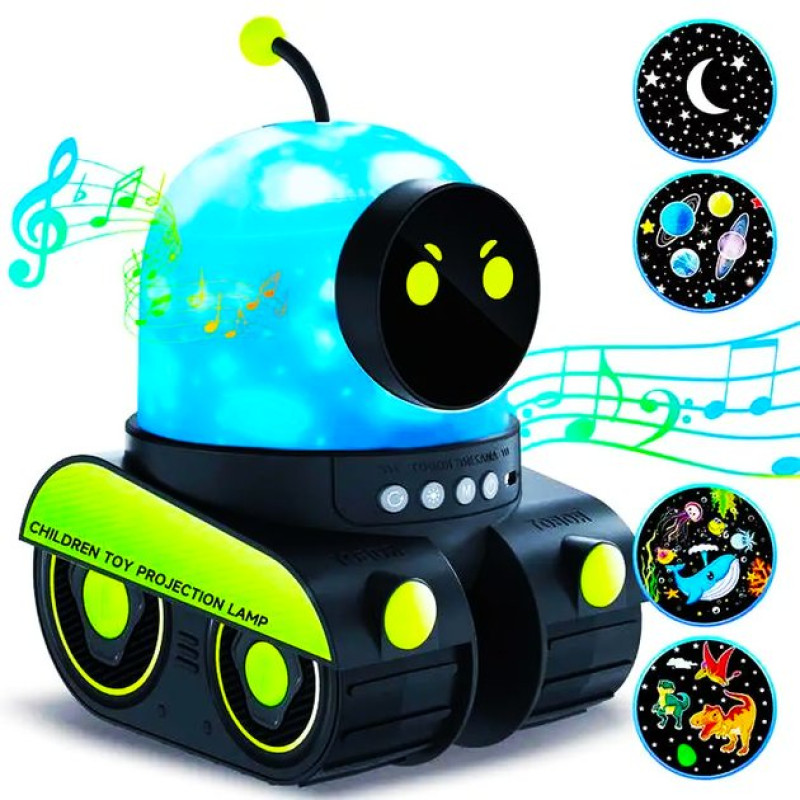 Проектор-нічник робот з Bluetooth колонкою Droid WH-E03 1200mAh