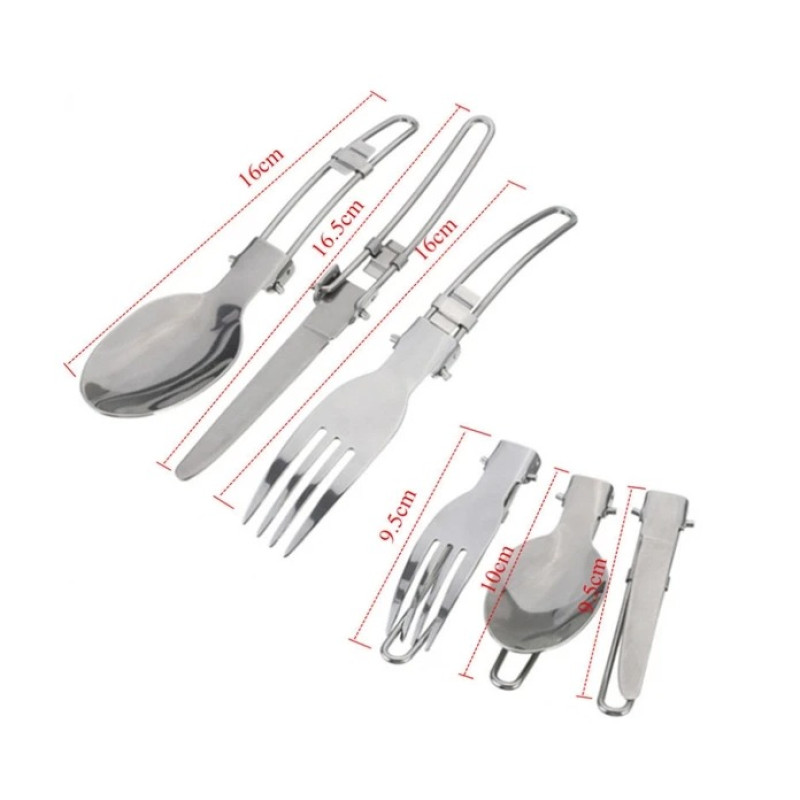 Набір туристичного посуду зі столовими приладами легкий та компактний HALIN DS-308A Black