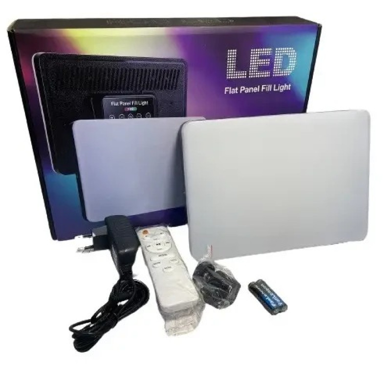 LED лампа студійна для фото та відео із пультом 220х155 мм RGB регулювання яскравості Fill Light F99 White