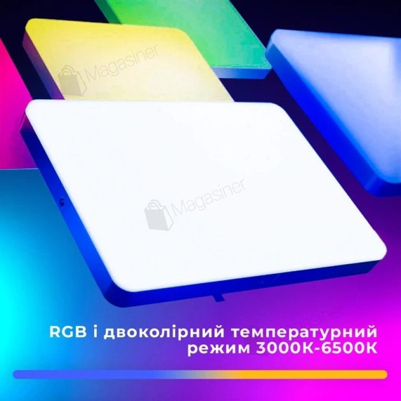 LED лампа студійна для фото та відео із пультом 220х155 мм RGB регулювання яскравості Fill Light F99 White