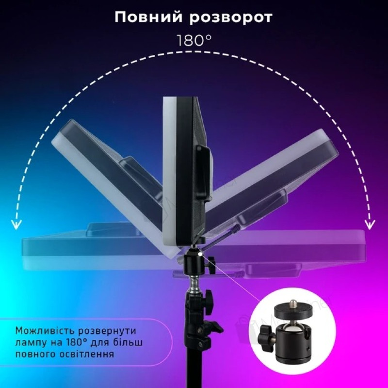 LED лампа студійна для фото та відео із пультом 220х155 мм RGB регулювання яскравості Fill Light F99 White