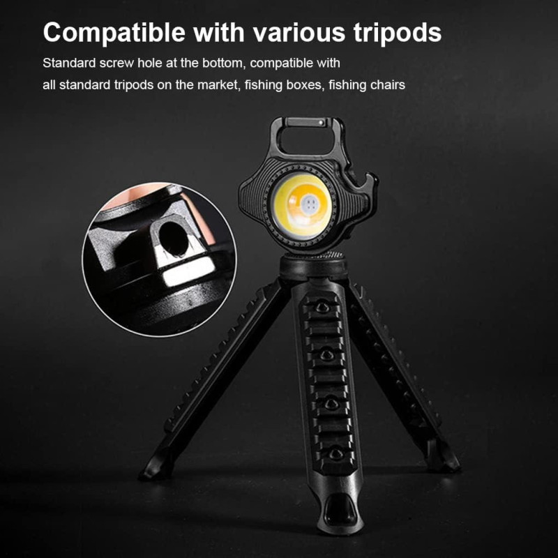 Ліхтарик з тринога акумуляторний 500 мАг карабін 7 режимів Type-С w5133-2 Black