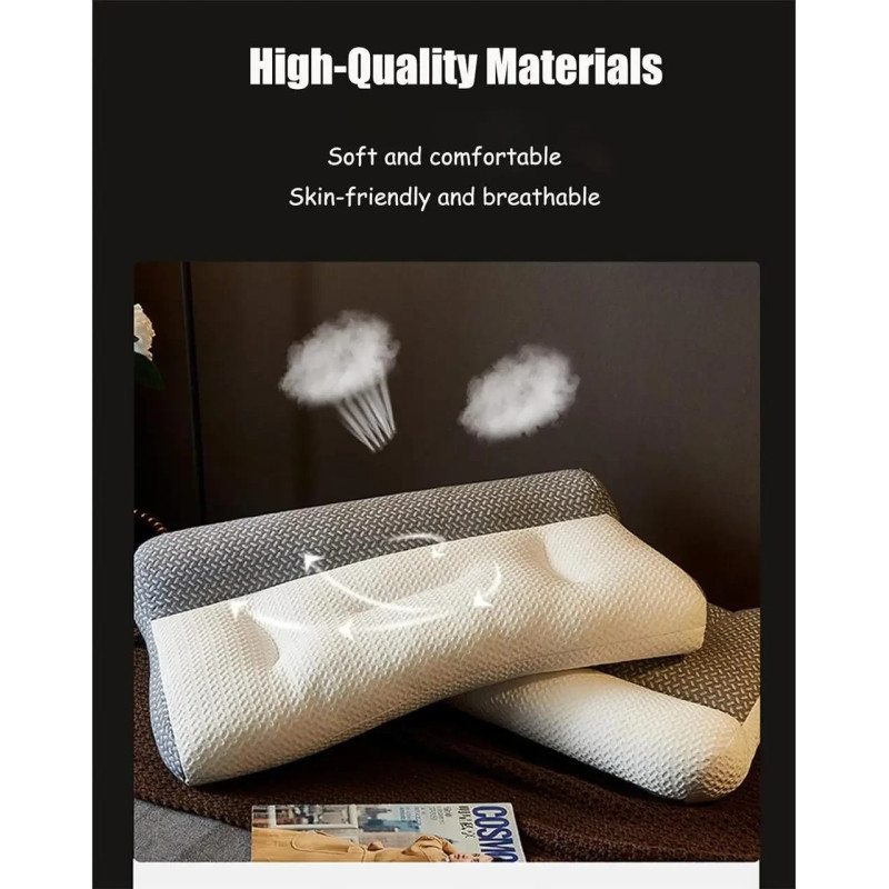 Ортопедична ергономічна подушка 40х60 см для комфортного сну W27 White/Grey Ортопедична ергономічна подушка 40х60 см для комфортного сну W27 White/Grey