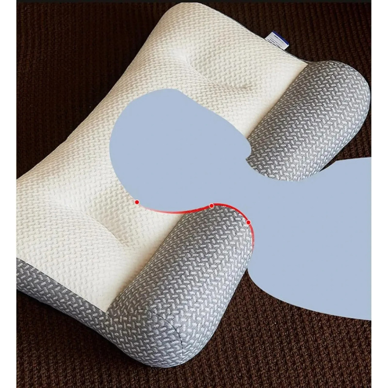 Ортопедична ергономічна подушка 40х60 см для комфортного сну W27 White/Grey Ортопедична ергономічна подушка 40х60 см для комфортного сну W27 White/Grey