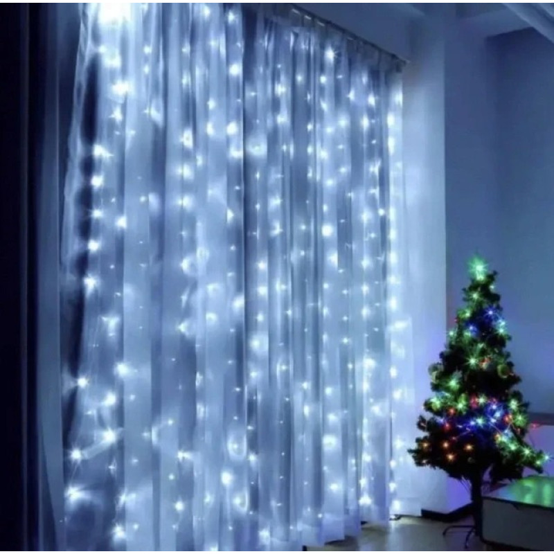 Світлодіодна гірлянда Штора з лампами, що не б'ються, 3х2 м 200 LED USB White