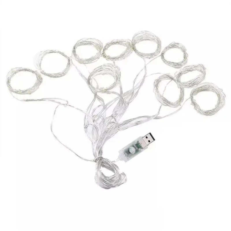 Світлодіодна гірлянда Штора з лампами, що не б'ються, 3х2 м 200 LED USB White