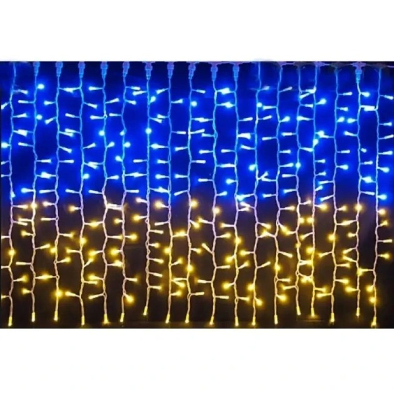 Патріотична гірлянда штора Прапор України 3х2м 160 LED класична IP44 Yellow/Blue
