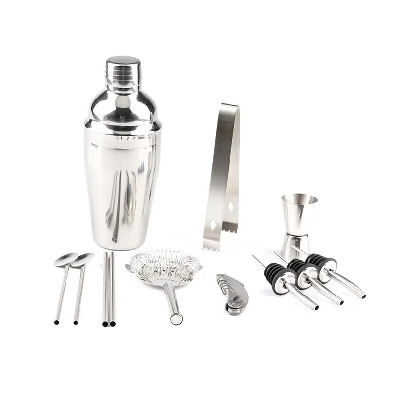 Набір для бармена з 12 предметів із дерев'яною підставкою для приготування коктейлів нержавіюча сталь Youchen MC-M12 Silver Набір для бармена з 12 предметів із дерев'яною підставкою для приготування коктейлів нержавіюча сталь Youchen MC-M12 Silver