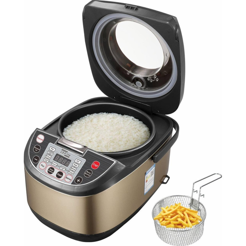 Мультиварка-пароварка з фритюрницею 20 програм відстрочка старту таймер 6л 1800 Вт Zepline ZP-095 (Black)