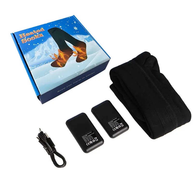 Надтеплі шкарпетки з підігрівом унісекс 37 розмір із акумулятором Lesko YX801 Black