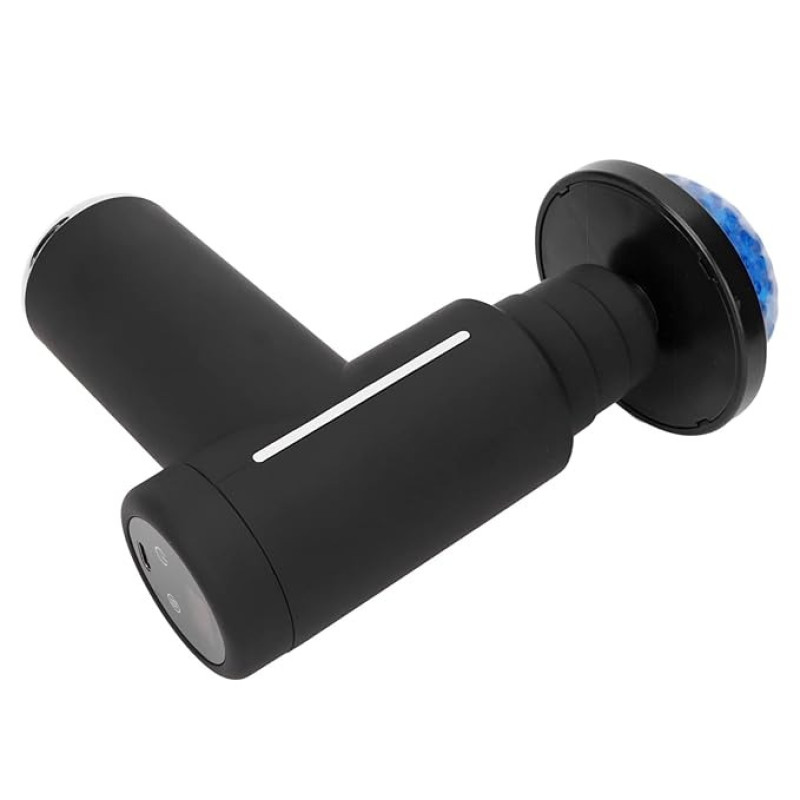 Ручний масажер Gun Deep пістолет вібраційний з акумуляторним підігрівом з 6 насадками і 6 режимами роботи Black