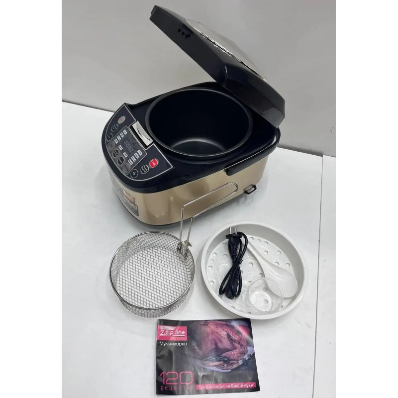 Мультиварка-пароварка з фритюрницею 20 програм відстрочка старту таймер 6л 1800 Вт Zepline ZP-095 (Black)