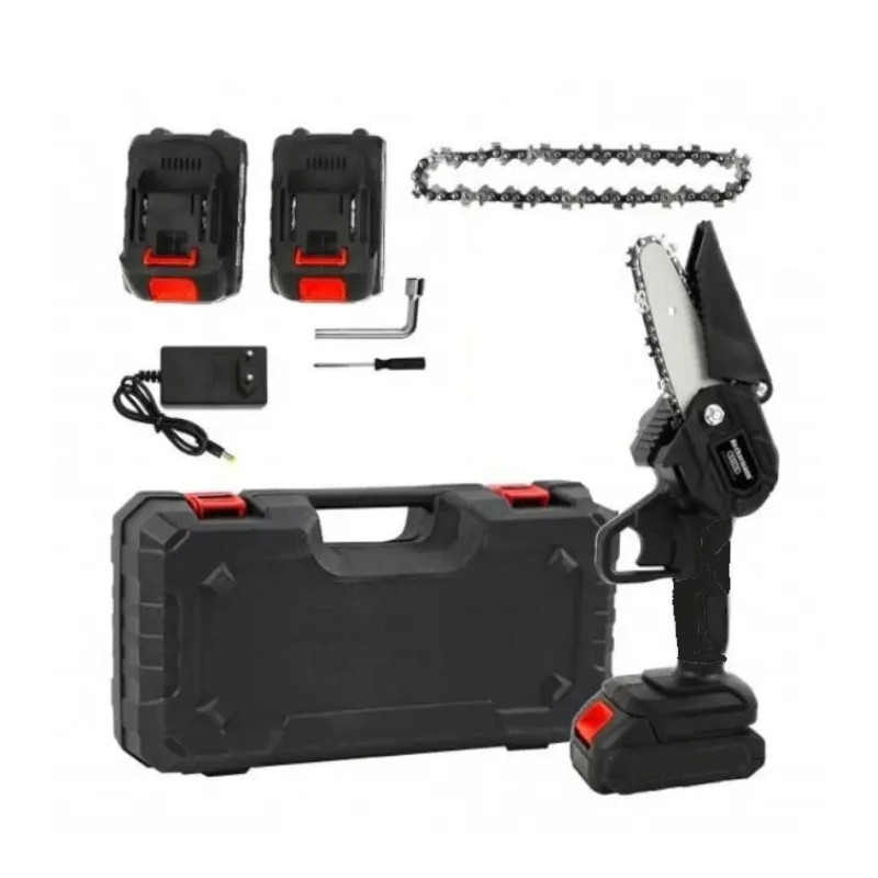 Акумуляторна ланцюгова пилка в валізі 6 дюймів із захистом від перевантаження 48V Black