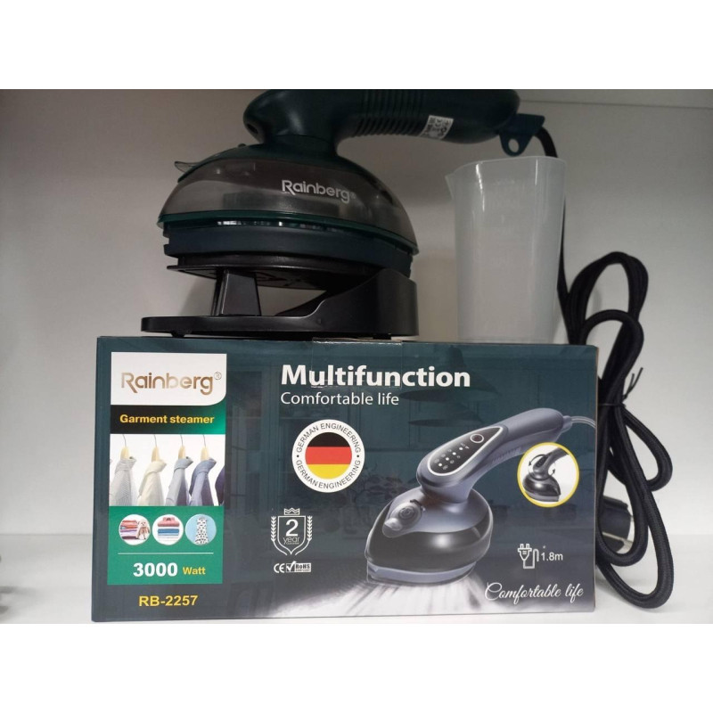 Портативна дорожня міні праска для сухого та вологого прасування 3000 Вт Rainberg RB-2257 Black