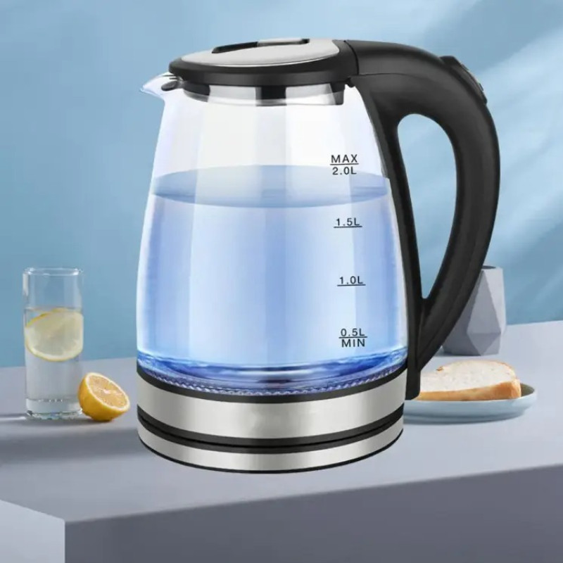 Скляний електрочайник з підсвічуванням 2л автоматичне вимкнення 2200 Вт Zepline ZP-986 Black Скляний електрочайник з підсвічуванням 2л автоматичне вимкнення 2200 Вт Zepline ZP-986 Black