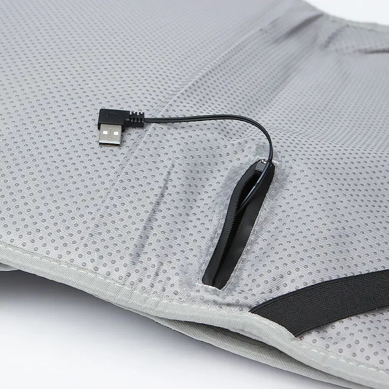 Накидка на крісло з підігрівом 3 режими роботи гумки для фіксації та кишеня для повербанку Anyuekang (YS696) Gray