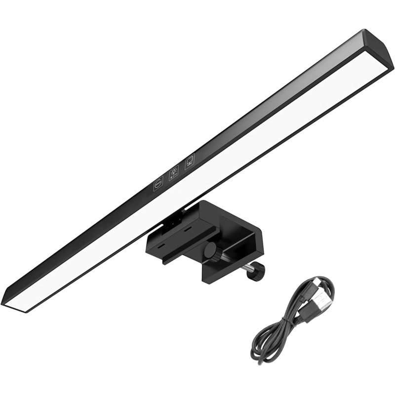 Лампа на монітор скрінбар світлодіодна триколірна з регулюванням температури 3000-6000K 5Вт UKC TB-30SC Black