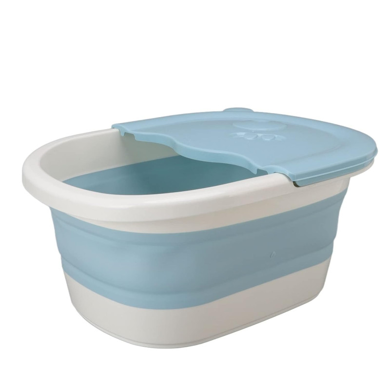 Ванночка масажер для ніг складана з міцного пластику 39х30х18см Blue