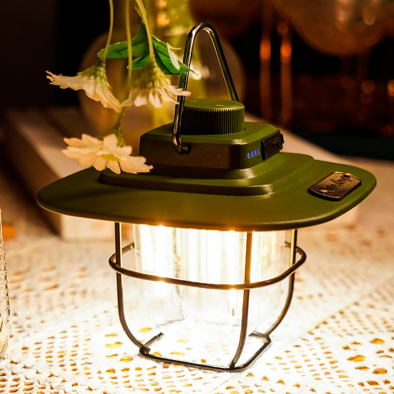 Кемпинговый Led фонарь с PowerBank 4500mAh 2 режима света X-Balog LY02 Retro Lamp Green