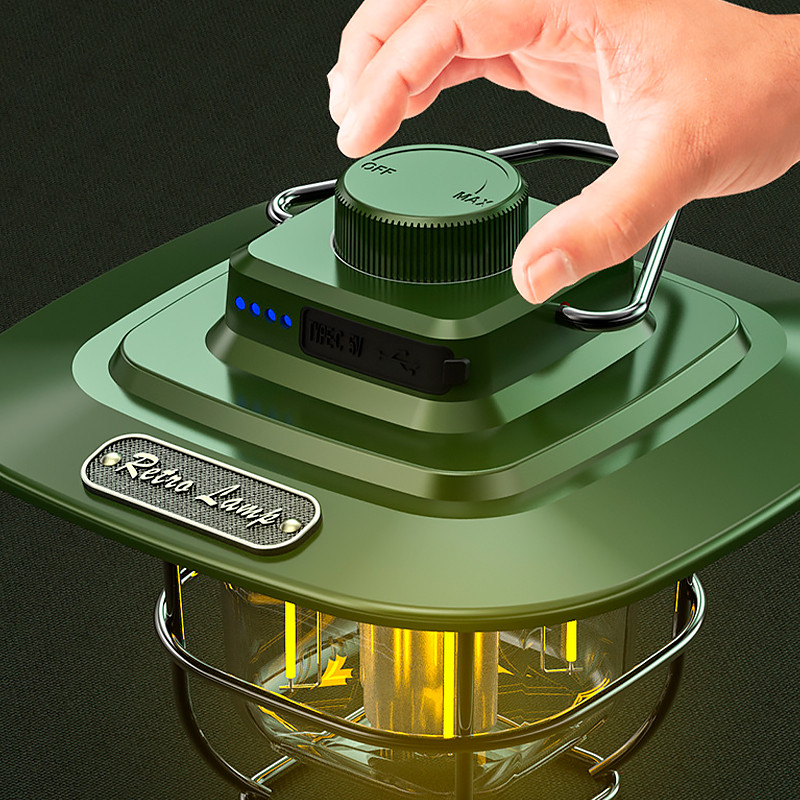 Кемпинговый Led фонарь с PowerBank 4500mAh 2 режима света X-Balog LY02 Retro Lamp Green