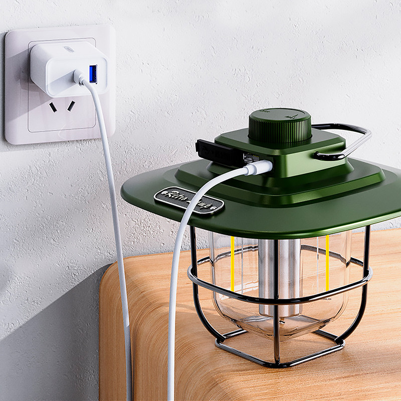 Кемпинговый Led фонарь с PowerBank 4500mAh 2 режима света X-Balog LY02 Retro Lamp Green