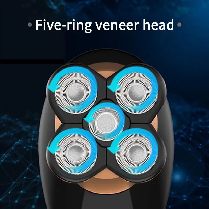 Електробритва бездротова 5в1 тример з плаваючими головками та насадками VGR V-316 5Вт Black/Bronze Електробритва бездротова 5в1 тример з плаваючими головками та насадками VGR V-316 5Вт Black/Bronze