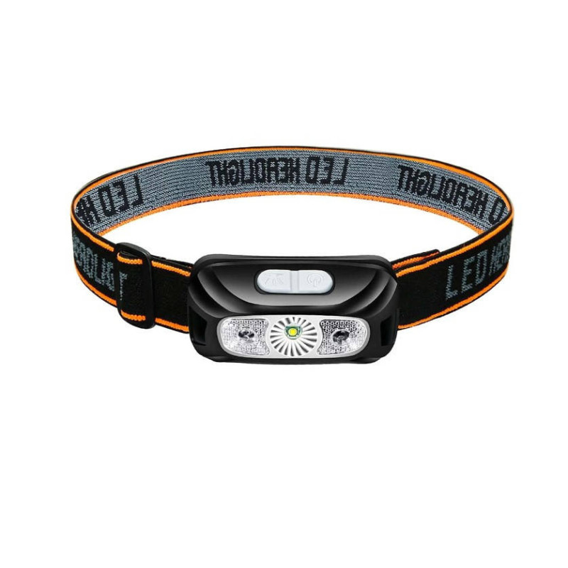 Налобний LED ліхтарик для туриста з USB на акумуляторі 400 мАг 6 режимів світіння 5 Вт X-Balog BL-0158A Black