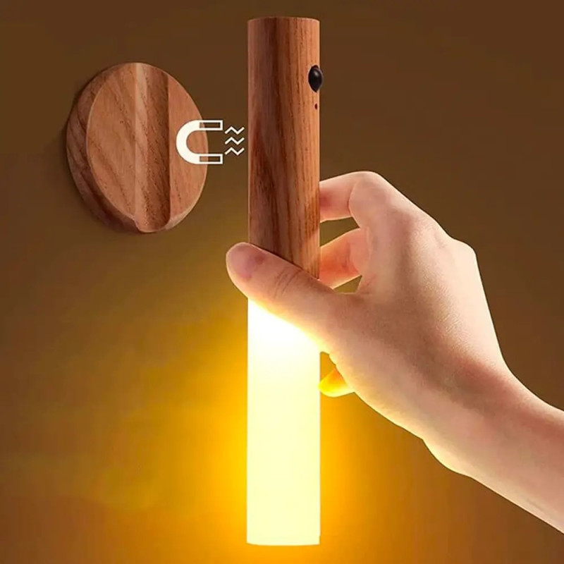 Зйомний ліхтар-нічник настінний LED з датчиком руху і вбудованим акумулятором USB-зарядка W-52 Brown Зйомний ліхтар-нічник настінний LED з датчиком руху і вбудованим акумулятором USB-зарядка W-52 Brown