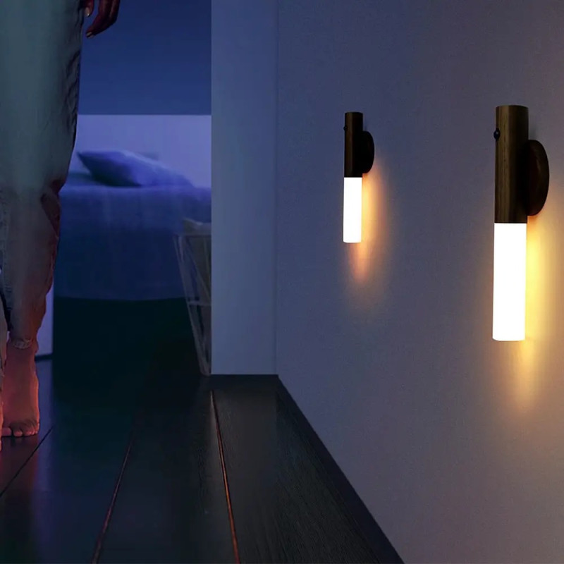 Зйомний ліхтар-нічник настінний LED з датчиком руху і вбудованим акумулятором USB-зарядка W-52 Brown Зйомний ліхтар-нічник настінний LED з датчиком руху і вбудованим акумулятором USB-зарядка W-52 Brown