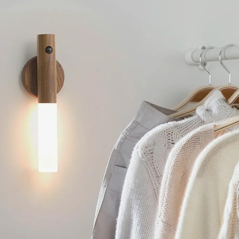 Зйомний ліхтар-нічник настінний LED з датчиком руху і вбудованим акумулятором USB-зарядка W-52 Brown Зйомний ліхтар-нічник настінний LED з датчиком руху і вбудованим акумулятором USB-зарядка W-52 Brown