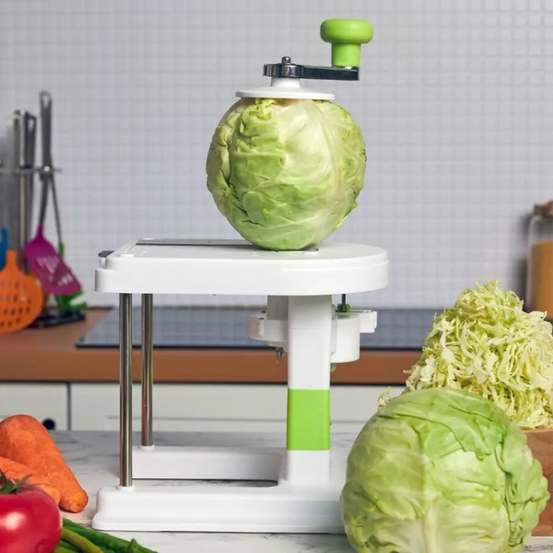 Овочерізка шатківниця для капусти ручна механічна Блискавка White/Green Овочерізка шатківниця для капусти ручна механічна Блискавка White/Green