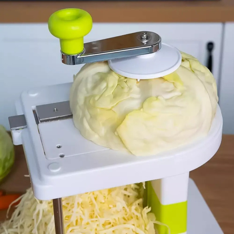 Овочерізка шатківниця для капусти ручна механічна Блискавка White/Green Овочерізка шатківниця для капусти ручна механічна Блискавка White/Green