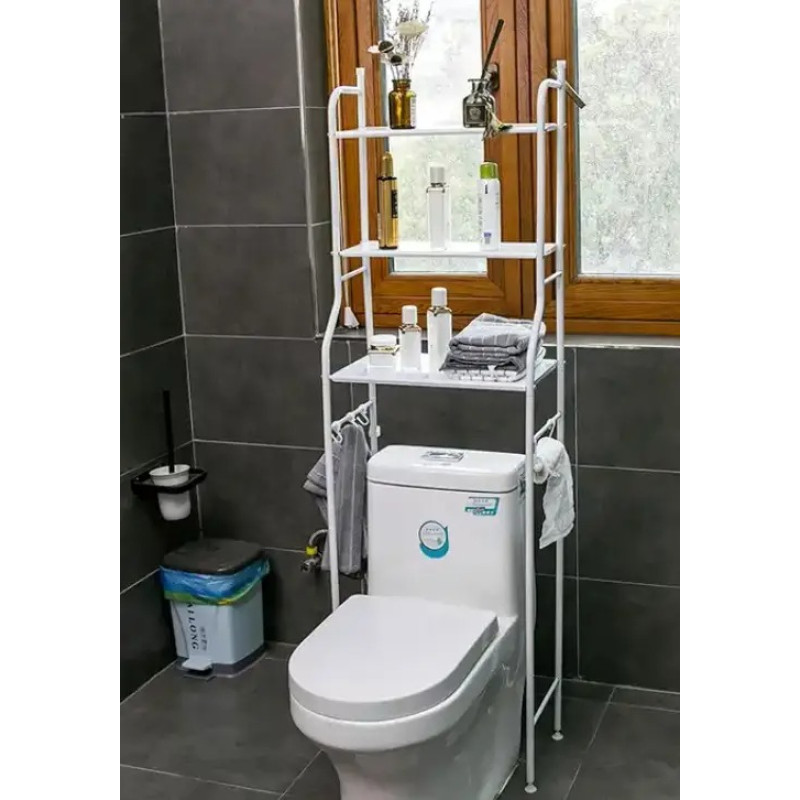 Полиця-стелаж над унітазом з нержавіючої сталі Toilet Rack R30895 White Полиця-стелаж над унітазом з нержавіючої сталі Toilet Rack R30895 White