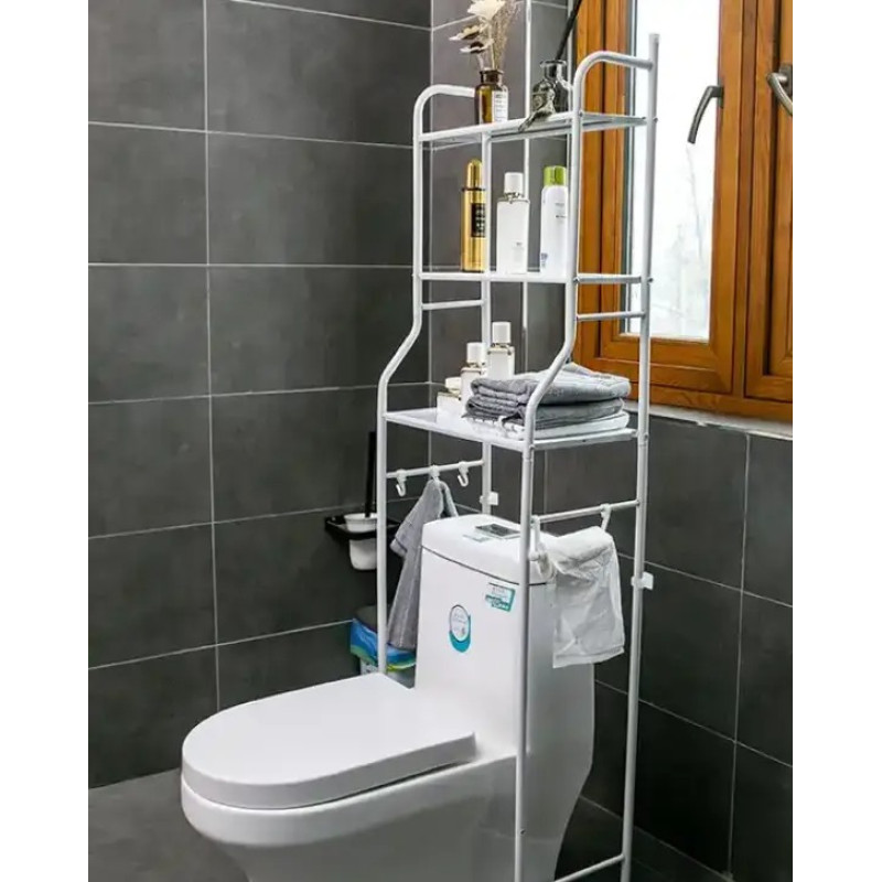 Полиця-стелаж над унітазом з нержавіючої сталі Toilet Rack R30895 White Полиця-стелаж над унітазом з нержавіючої сталі Toilet Rack R30895 White
